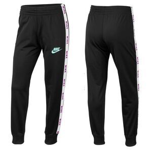 New! NIKE Girls Logo Trim Tricot Black Track Pants Size XL Standard Fit